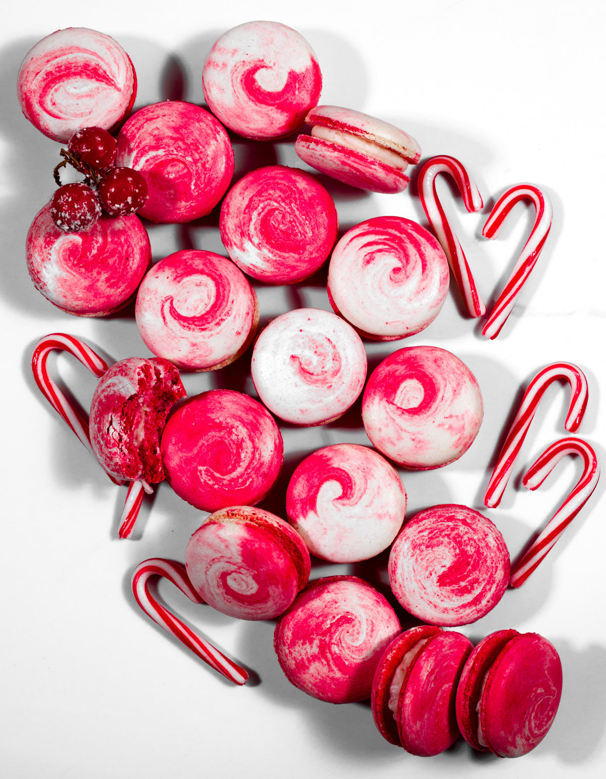 Candy Cane Macarons