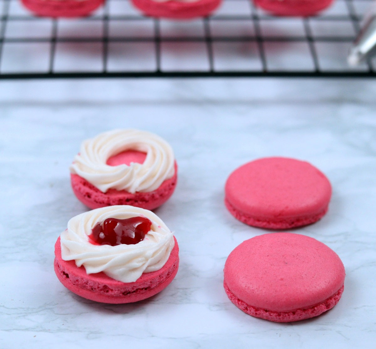Raspberry Macarons